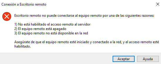 utilizar el escritorio remoto en Windows no acceder en la misma red con ip publica