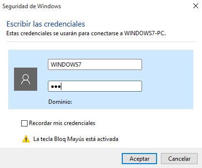 utilizar el escritorio remoto en Windows