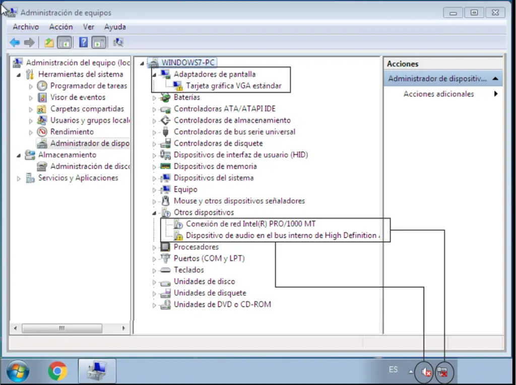 Instalación o actualización de Drivers para Windows