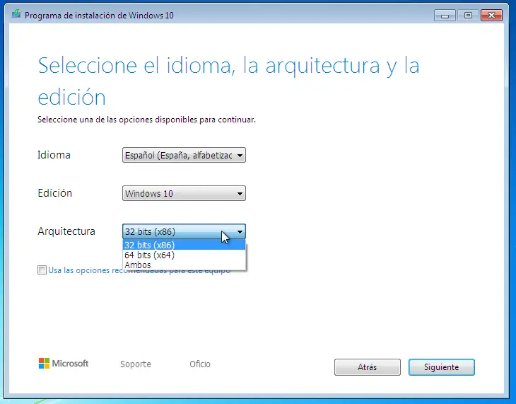 Windows 10 arquitectura