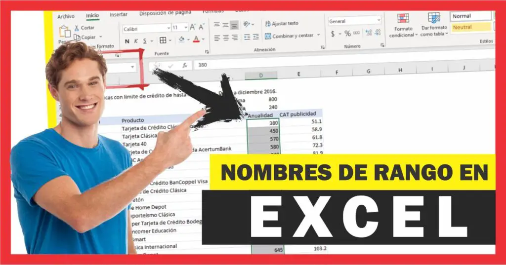 Como utilizar nombres de rango en las fórmulas de Excel