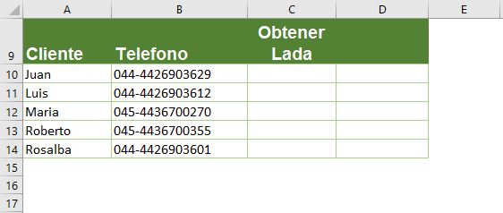 Extraer caracteres de una celda en Excel