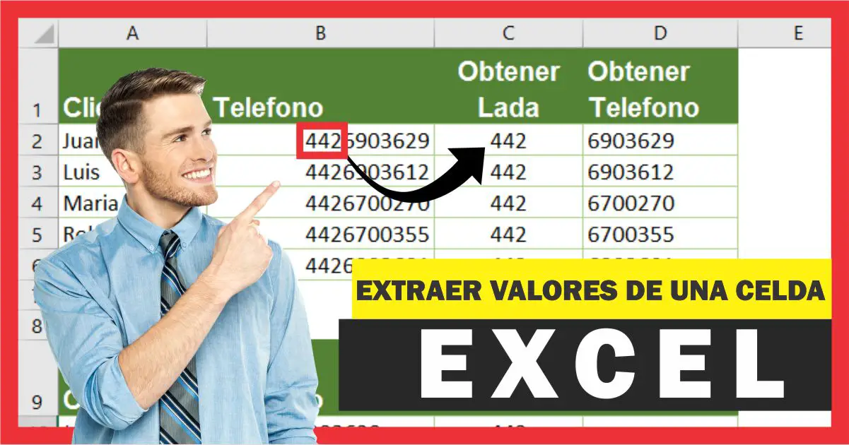 Extraer caracteres de una celda en Excel