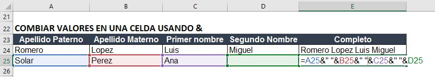 combinar los valores de varias celdas en una sola