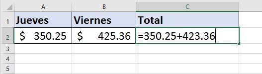 Trabajar con Formulas básicas en Excel