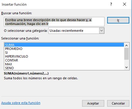 Trabajar con funciones en Excel