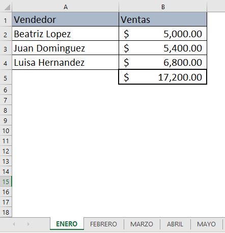 función INDIRECTO en Excel