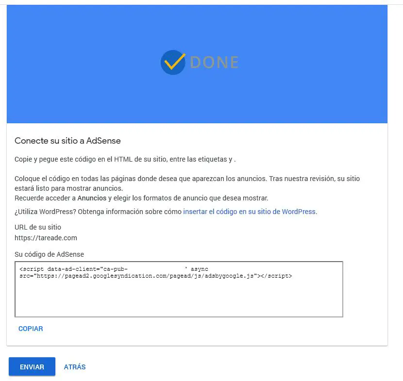 Como conectar mi sitio web a Google Adsense obtener codigo